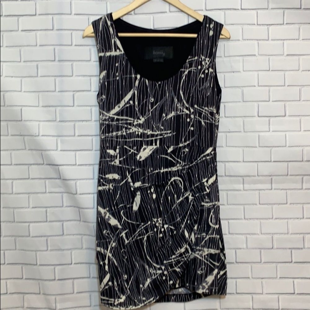 Hanii Y Ruched Spatter Print Dress Size 42/8